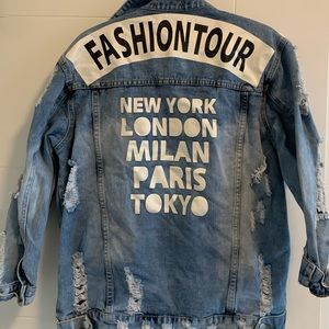 Distressed denim jacket